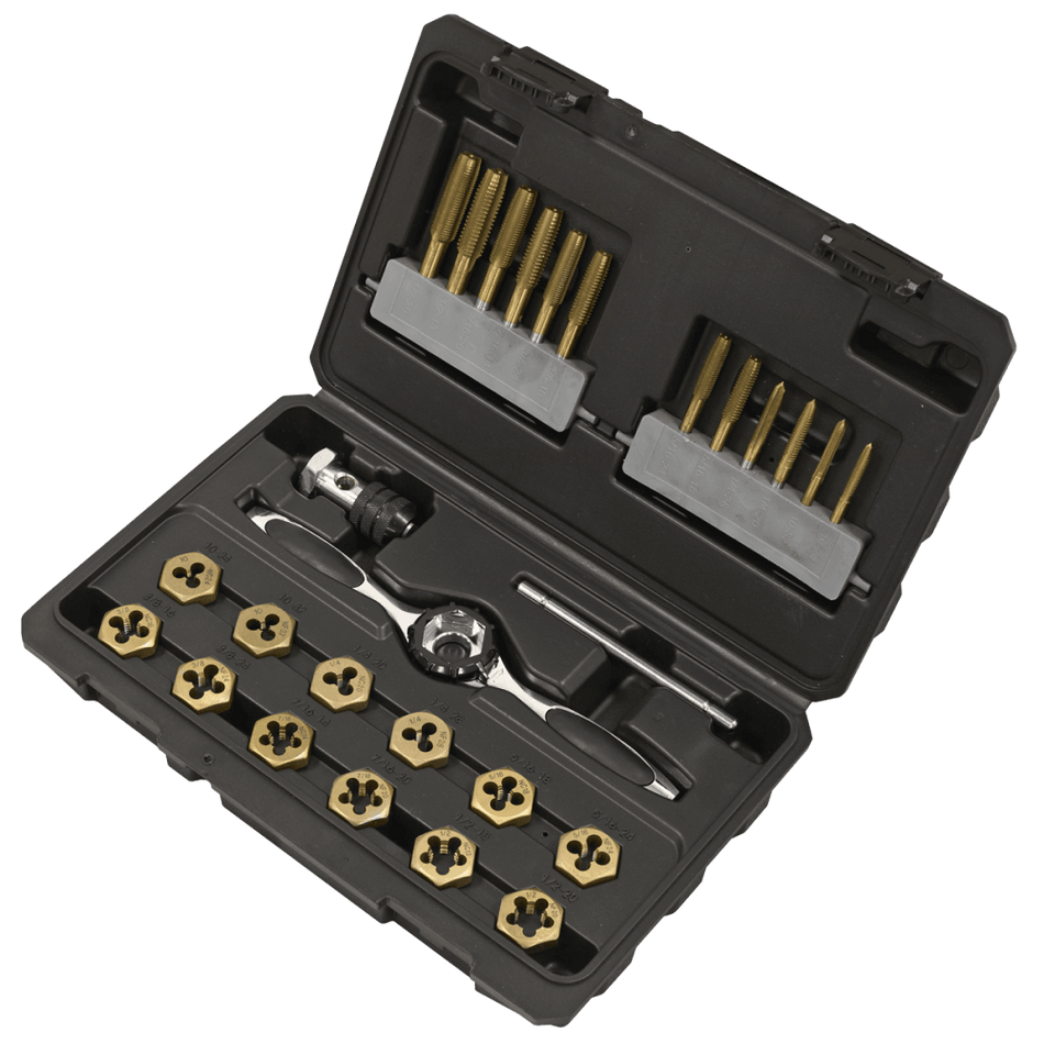 Premier Hexagonal Tap & Die Set 26pc Hexagonal - Imperial - Titanium Coated Model No- AK3026IMP