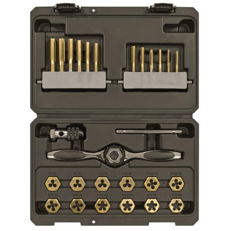 Premier Hexagonal Tap & Die Set 26pc Hexagonal - Imperial - Titanium Coated Model No- AK3026IMP