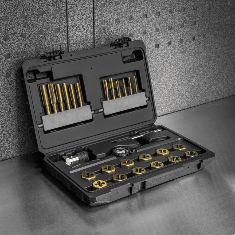 Premier Hexagonal Tap & Die Set 26pc Hexagonal - Imperial - Titanium Coated Model No- AK3026IMP