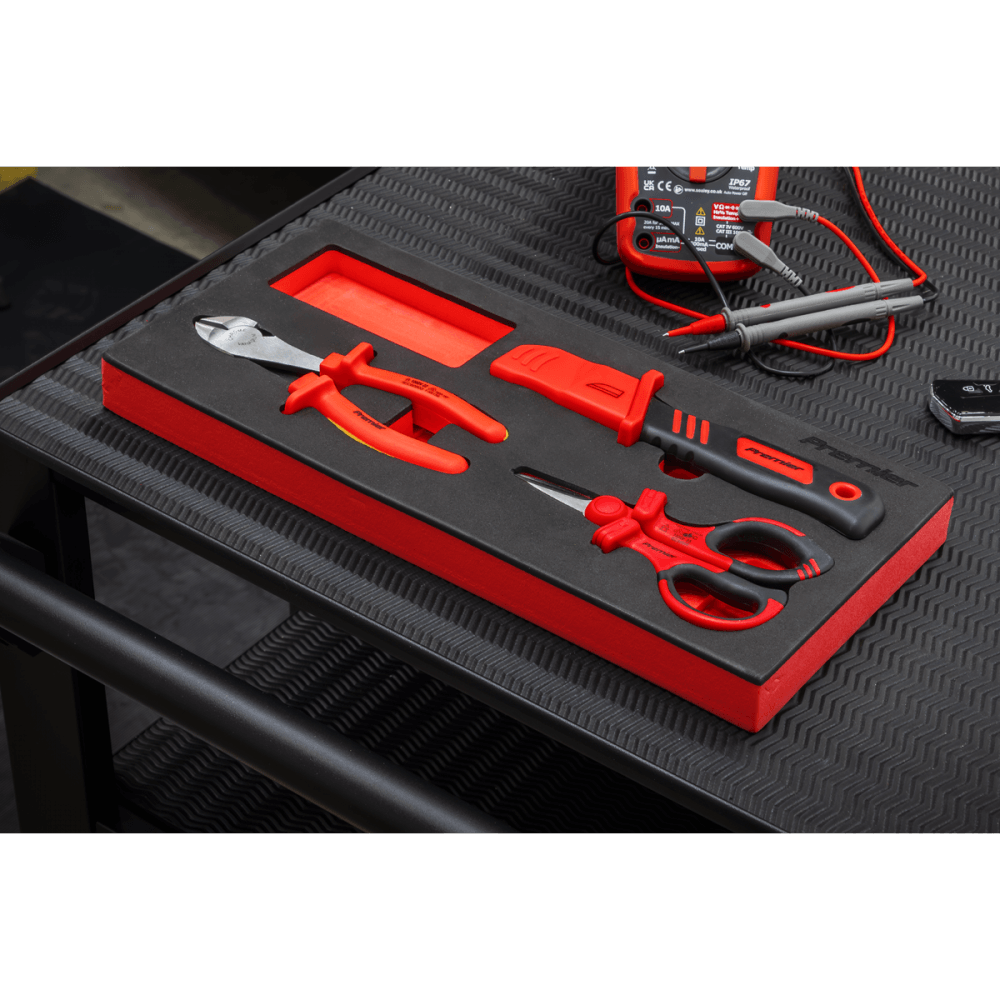 Premier Insulated Cutting Set with Tool Tray 3pc - VDE Approved Model No- TBTE09