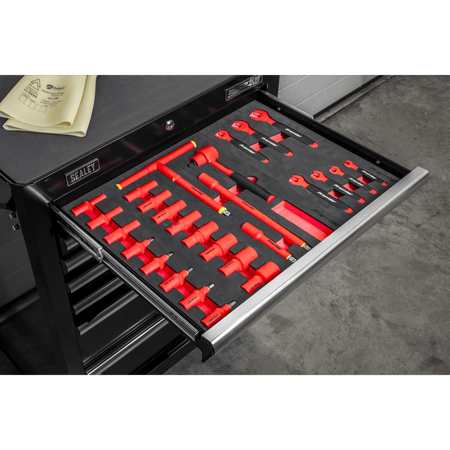 Insulated Tool Kit with 7 Drawer Rollcab 63pc Model No- TBTECOMBO2