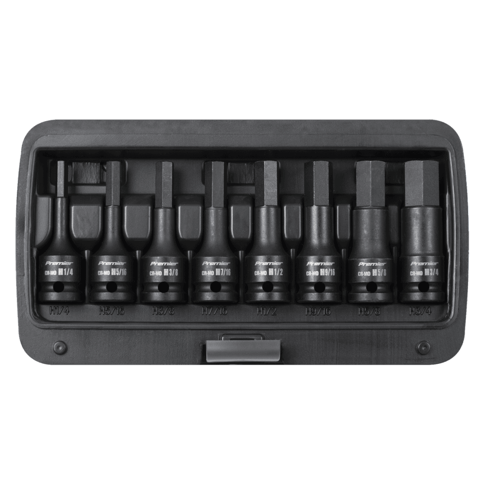 Premier Imperial Hex Impact Socket Bit Set 1/2"Sq Drive 8pc Model No- AK5600