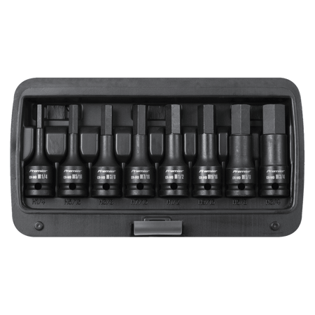 Premier Imperial Hex Impact Socket Bit Set 1/2"Sq Drive 8pc Model No- AK5600