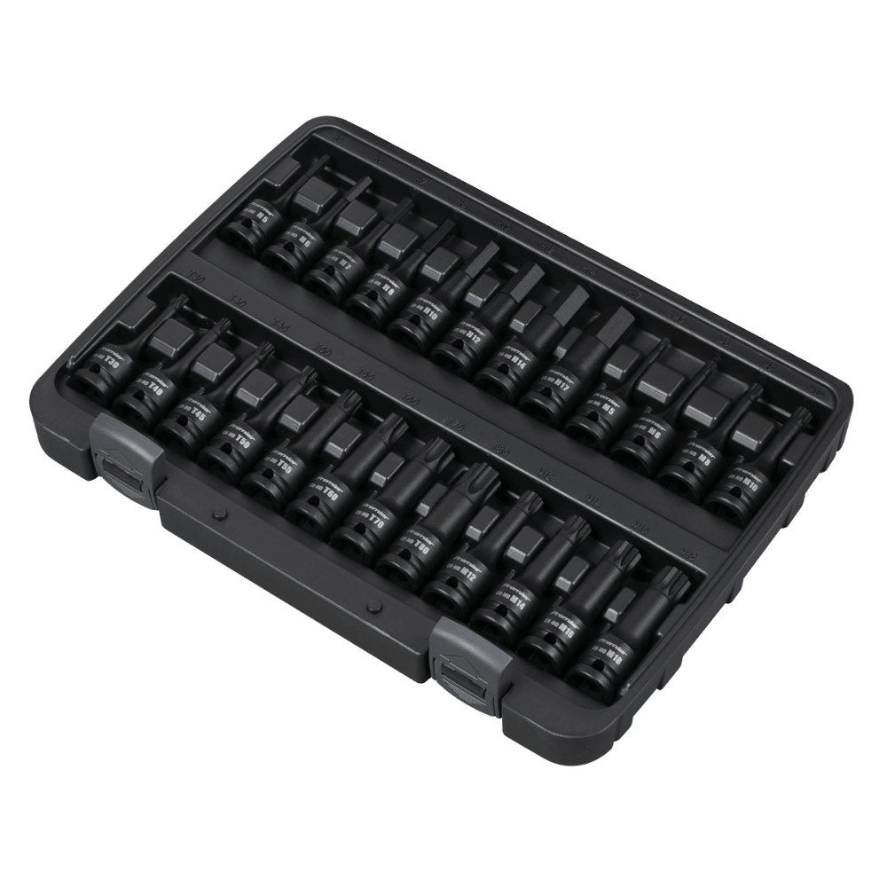 Premier Hex/TRX-Star*/Spline Impact Socket Bit Set 1/2"Sq Drive 24pc Model No- AK56000