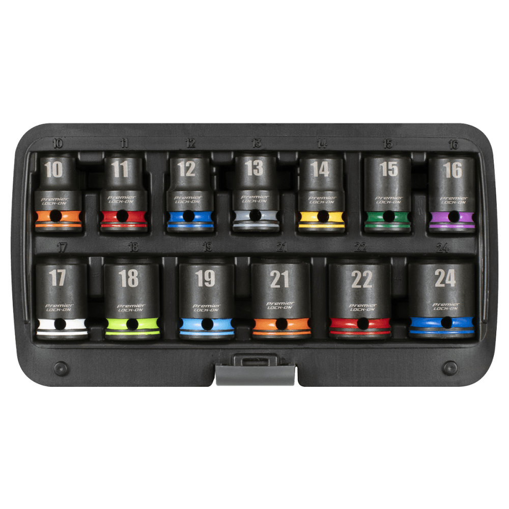 Lock-On Impact Socket Set 1/2"Sq Drive 13pc 6pt Metric Model No- AK56160M