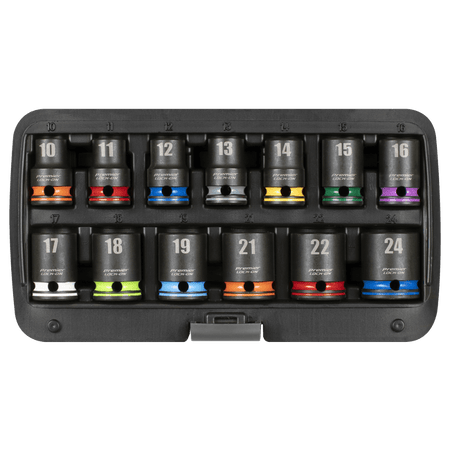 Lock-On Impact Socket Set 1/2"Sq Drive 13pc 6pt Metric Model No- AK56160M