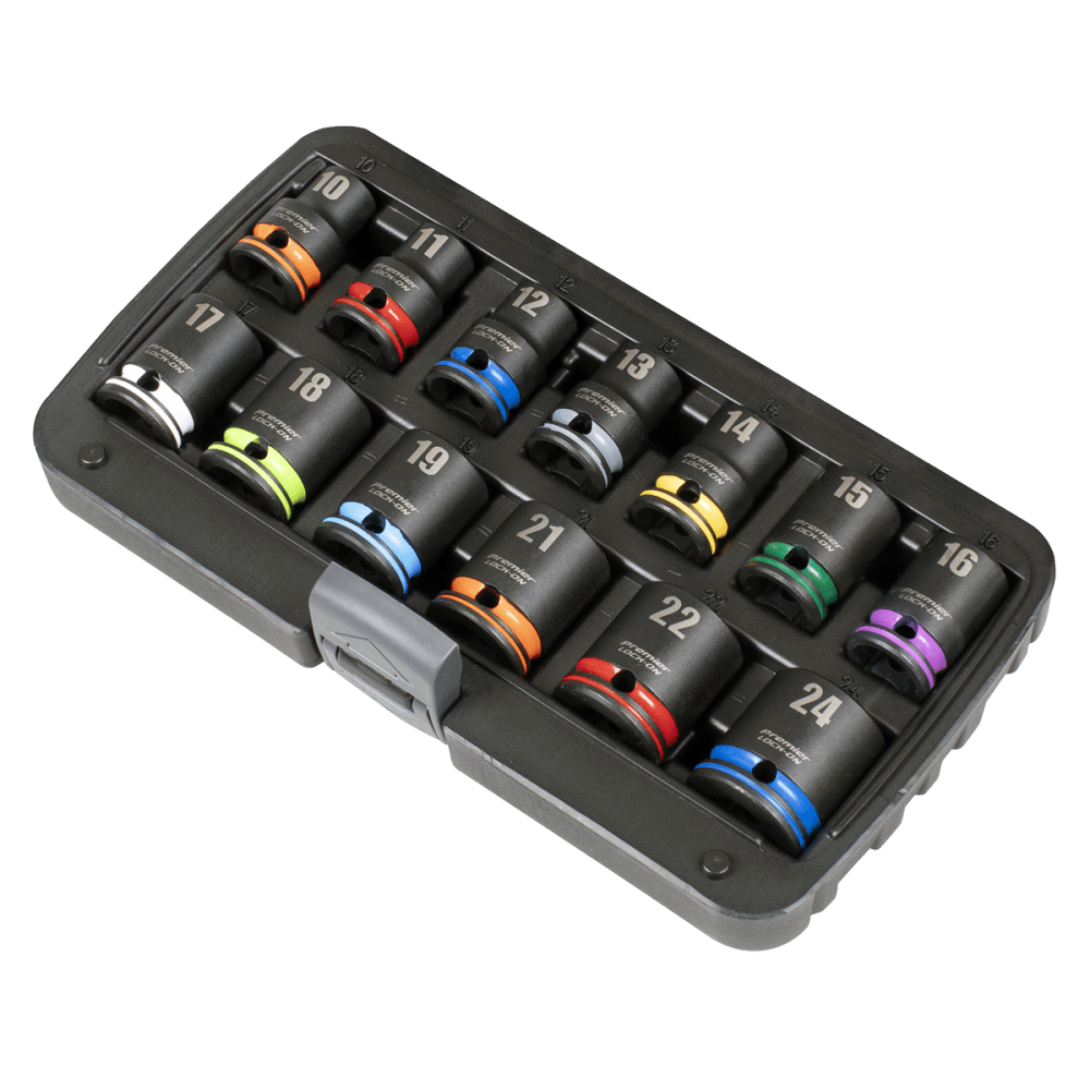 Lock-On Impact Socket Set 1/2"Sq Drive 13pc 6pt Metric Model No- AK56160M