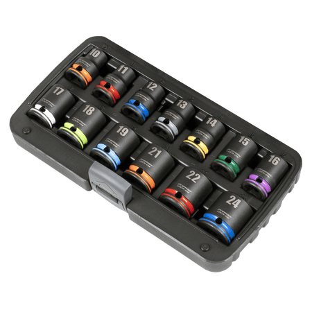 Lock-On Impact Socket Set 1/2"Sq Drive 13pc 6pt Metric Model No- AK56160M