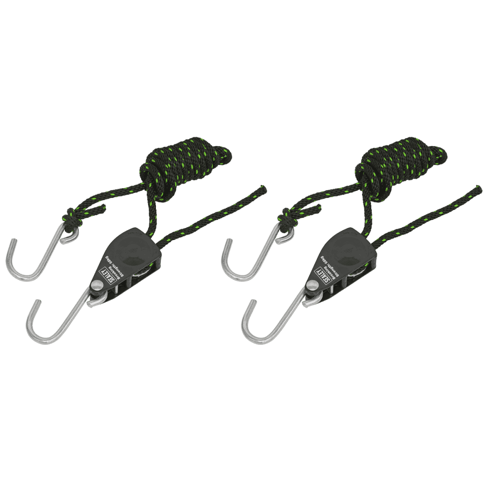 Ratchet Parts Hanger/Tie Down with S-Shaped Hooks 2m - Pack of 2 : Model No- VS0114