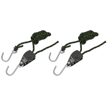 Ratchet Parts Hanger/Tie Down with S-Shaped Hooks 2m - Pack of 2 : Model No- VS0114