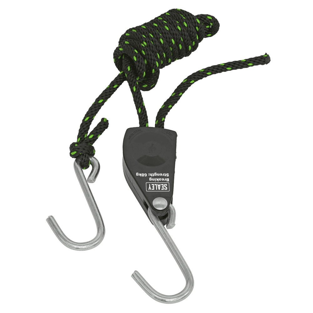 Ratchet Parts Hanger/Tie Down with S-Shaped Hooks 2m - Pack of 2 : Model No- VS0114