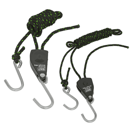 Ratchet Parts Hanger/Tie Down with S-Shaped Hooks 2m - Pack of 2 : Model No- VS0114