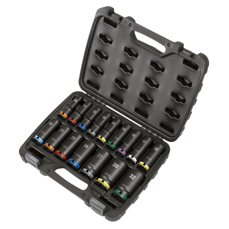 Lock-On Deep Impact Socket Set 1/2"Sq Drive 16pc Model No- AK58170M