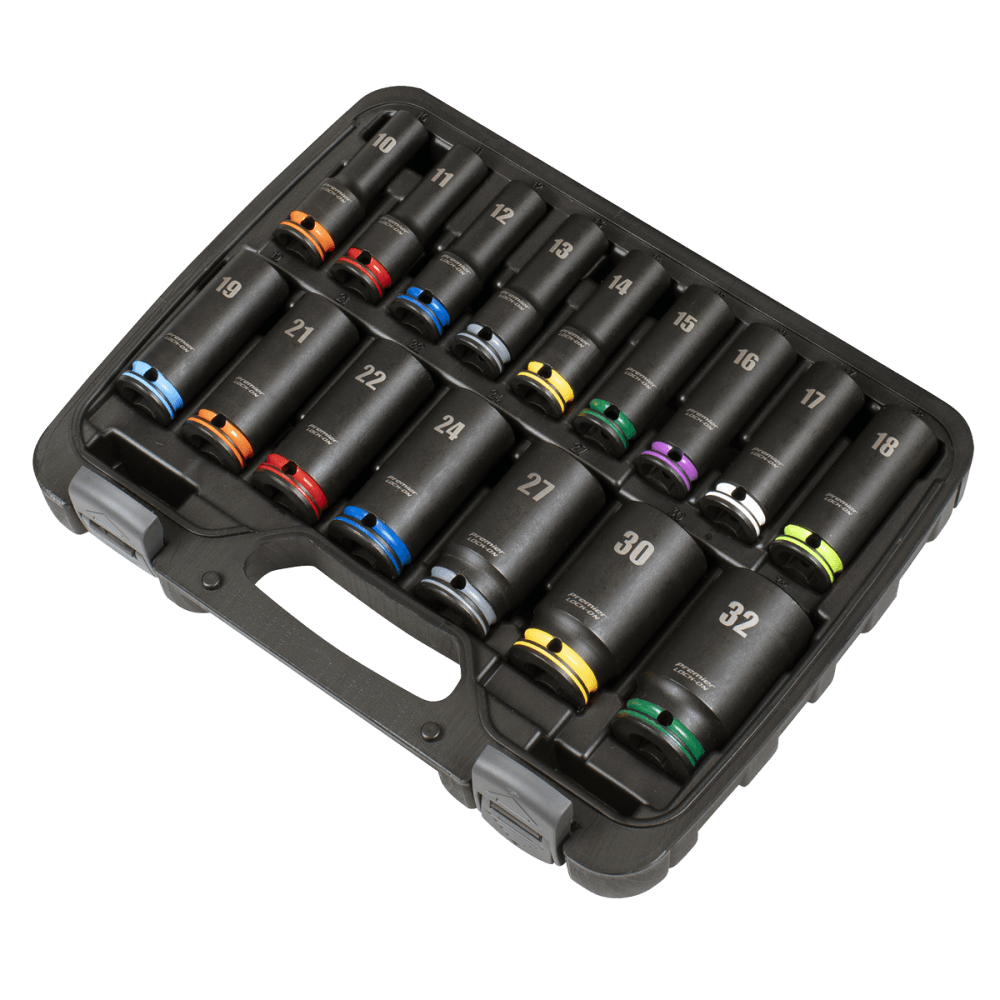 Lock-On Deep Impact Socket Set 1/2"Sq Drive 16pc Model No- AK58170M