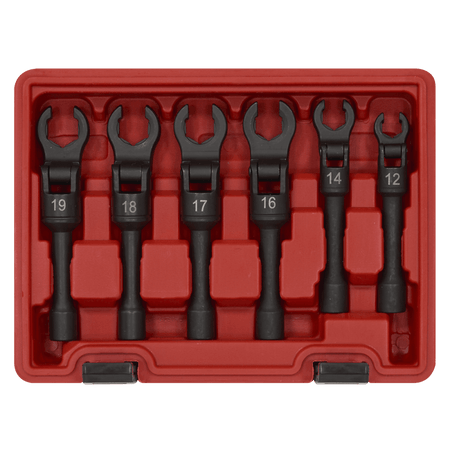 Flexi-Head Flare Nut Diesel Injection Wrench Set 6pc 3/8"Sq Drive Model No- AK6901
