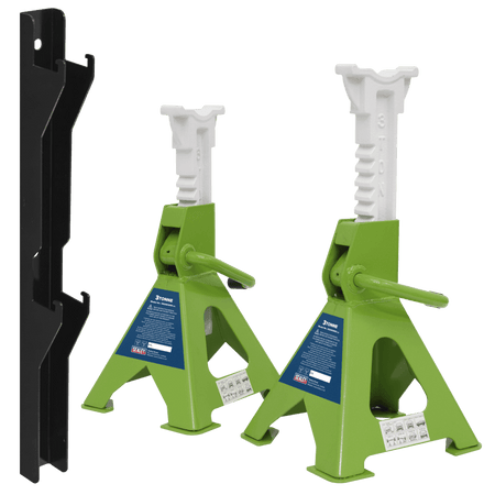 Axle Stand & Axle Stand Storage Rack Combo 3 Tonne - Hi-Vis Green Model No- VS2003HVCOMBO