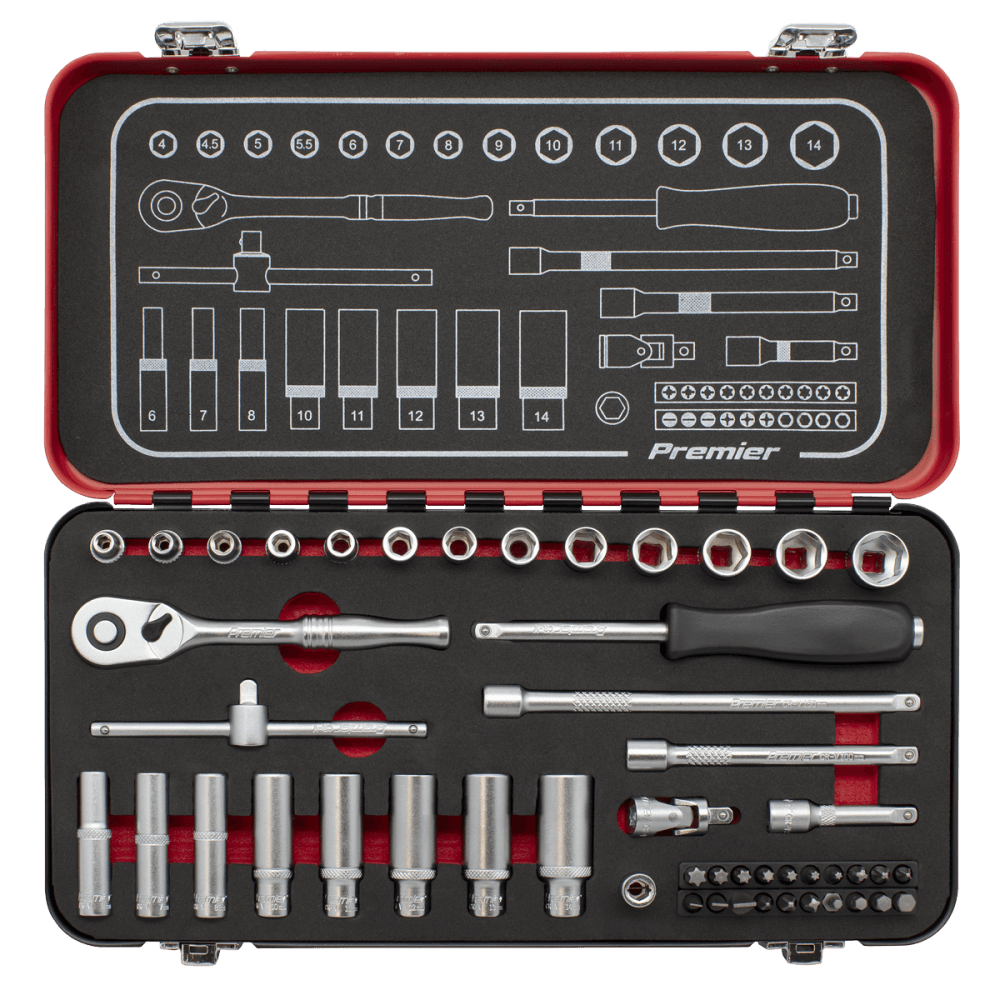 Premier Platinum Socket Set 1/4"Sq Drive 49pc Model No- AK7920
