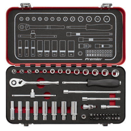 Premier Platinum Socket Set 1/4"Sq Drive 49pc Model No- AK7920