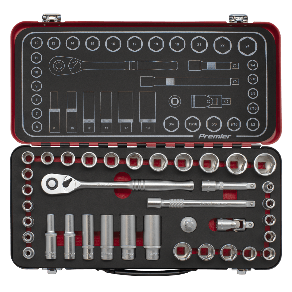 Premier Platinum Metric/Imperial Socket Set 3/8"Sq Drive 37pc : Model No- AK7923