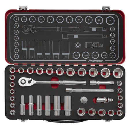 Premier Platinum Metric/Imperial Socket Set 3/8"Sq Drive 37pc : Model No- AK7923