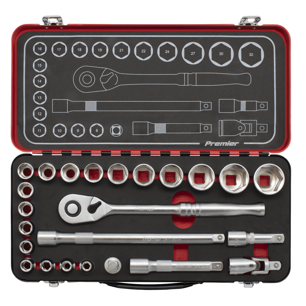 Premier Platinum Socket Set 1/2"Sq Drive 24pc Model No- AK7924