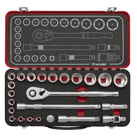 Premier Platinum Socket Set 1/2"Sq Drive 24pc Model No- AK7924