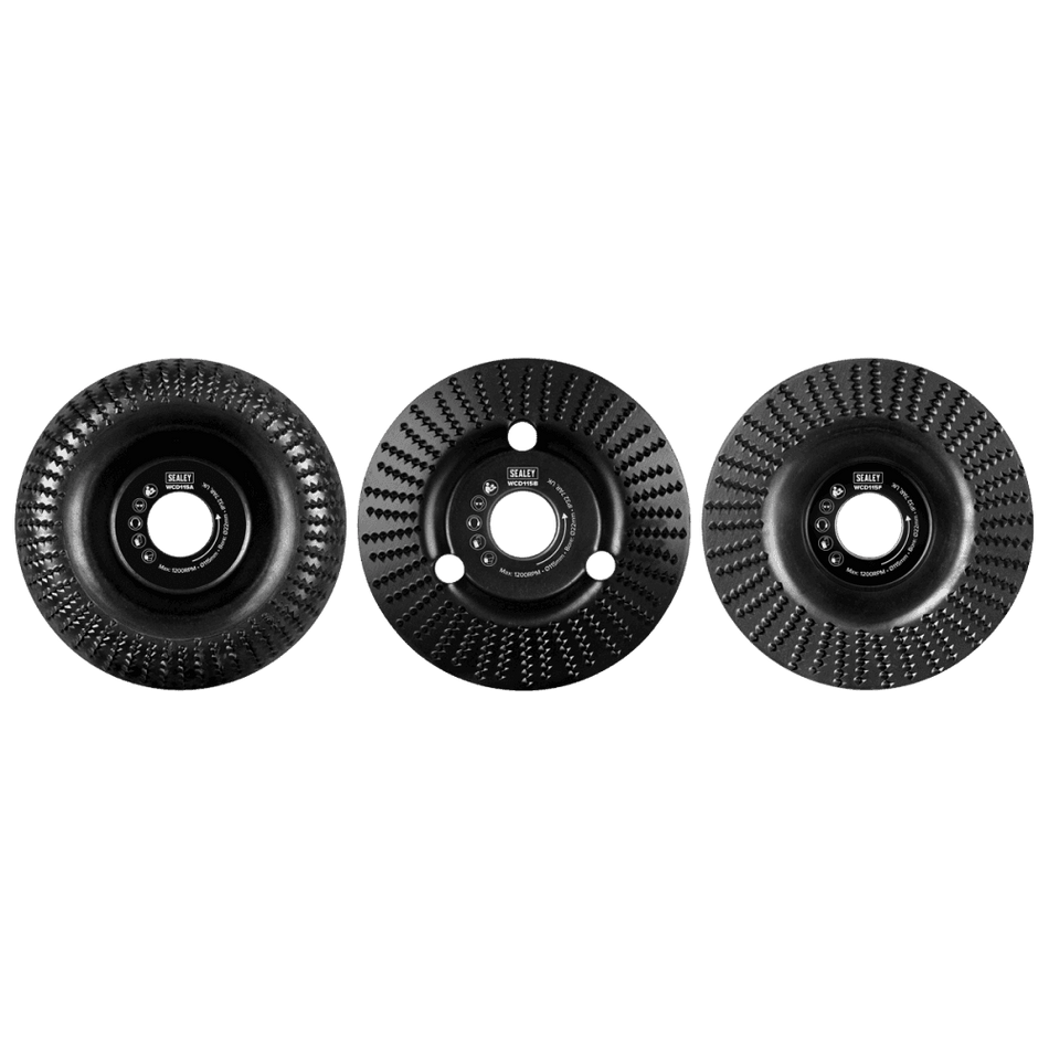 115mm Wood Carving Disc 22mm Bore - Pack of 3 Model No- WCD1153