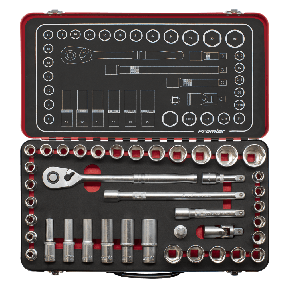 Premier Platinum Metric/Imperial Socket Set 1/2"Sq Drive 40pc : Model No- AK7925