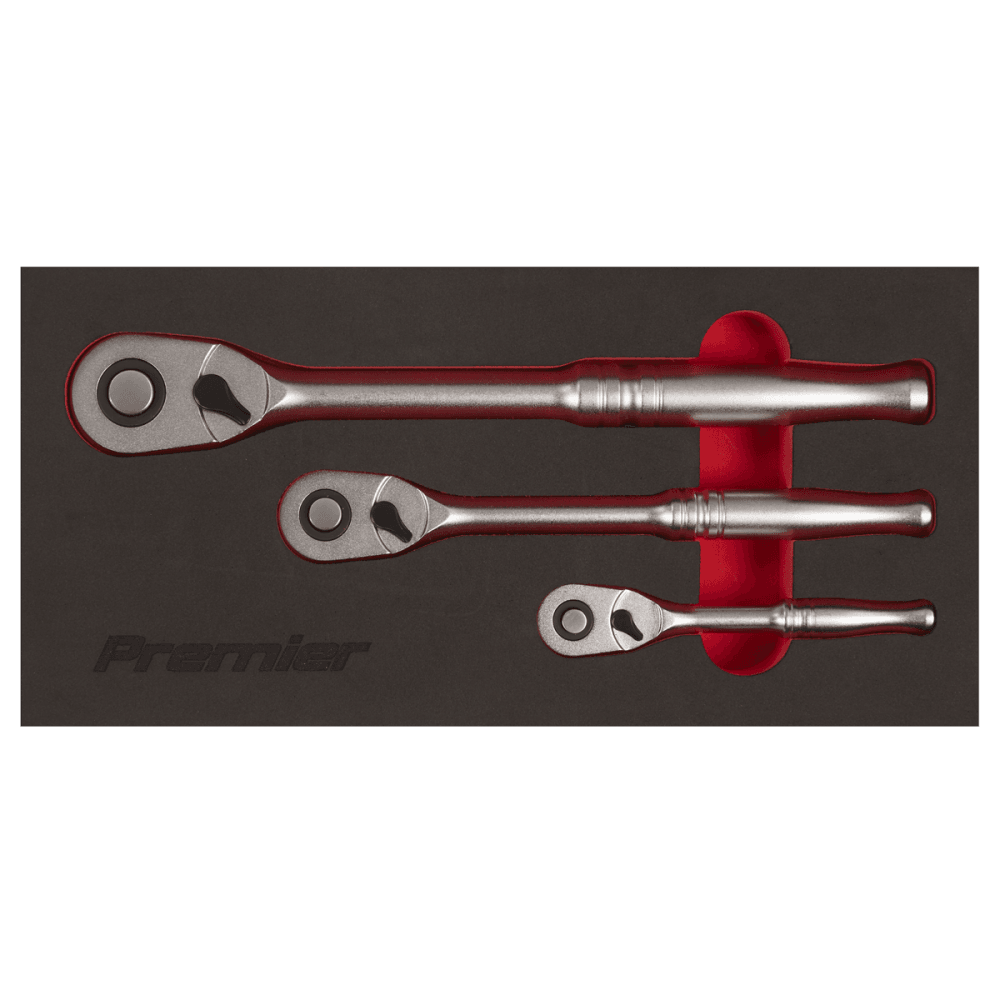 Premier Platinum Pear-Head Ratchet Wrench Set with Flip Reverse 3pc Model No- AK7933