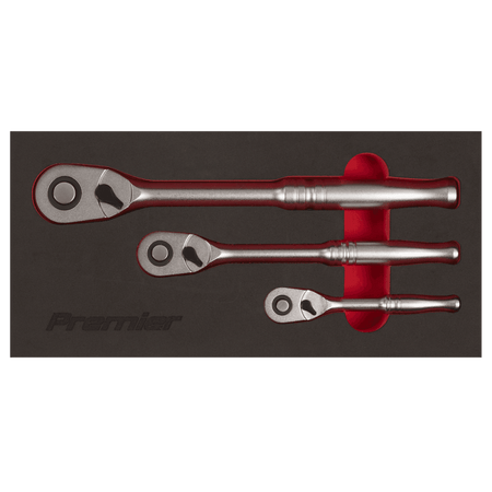 Premier Platinum Pear-Head Ratchet Wrench Set with Flip Reverse 3pc Model No- AK7933