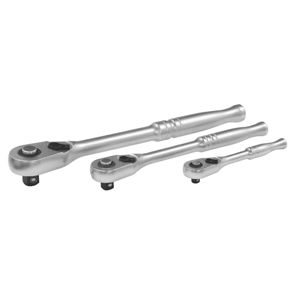Premier Platinum Pear-Head Ratchet Wrench Set with Flip Reverse 3pc Model No- AK7933