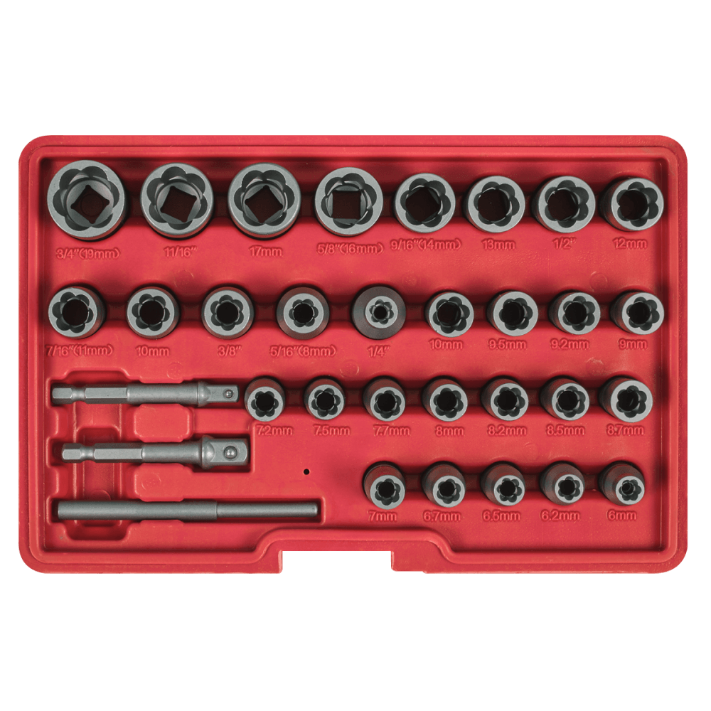Slim Design Bolt & Nut Extractor Set 32pc Model No- AK8132