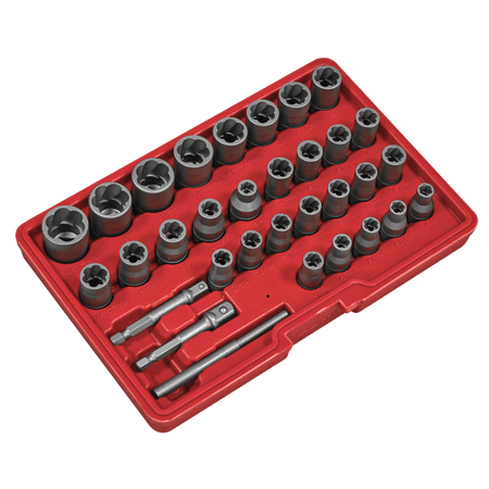 Slim Design Bolt & Nut Extractor Set 32pc Model No- AK8132