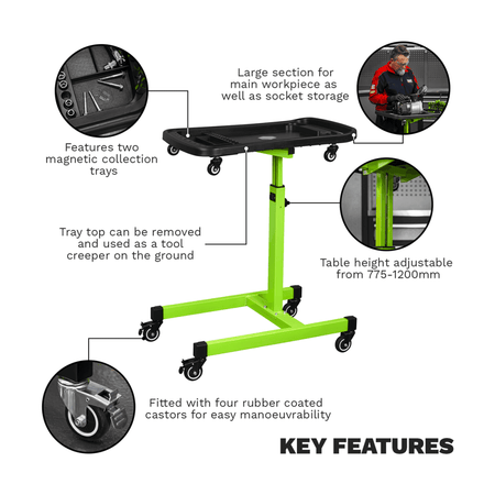 Adjustable-Height Mobile Workstation with Removable Top Tray Model No- AP201