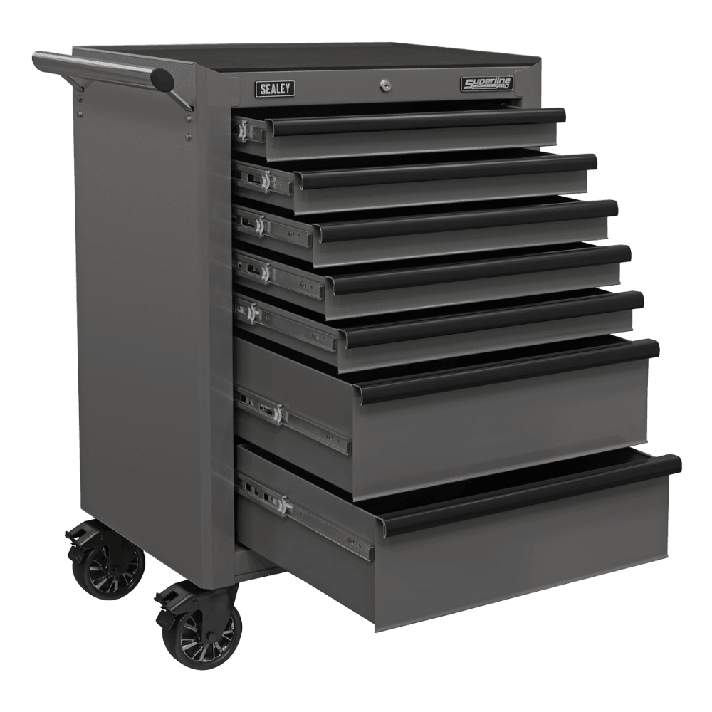 Superline PRO Rollcab 7 Drawer - Grey/Black Model No- AP26479TG