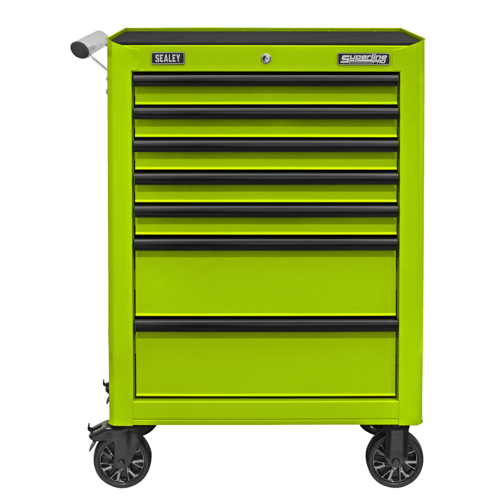 Superline PRO Rollcab 7 Drawer - Green/Black Model No- AP26479THV