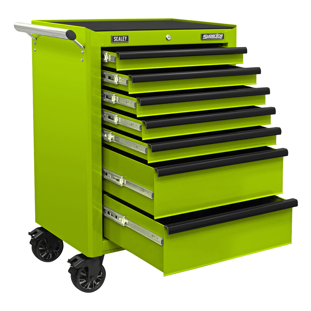 Superline PRO Rollcab 7 Drawer - Green/Black Model No- AP26479THV