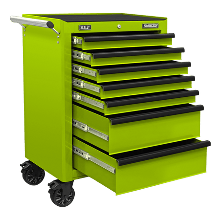 Superline PRO Rollcab 7 Drawer - Green/Black Model No- AP26479THV
