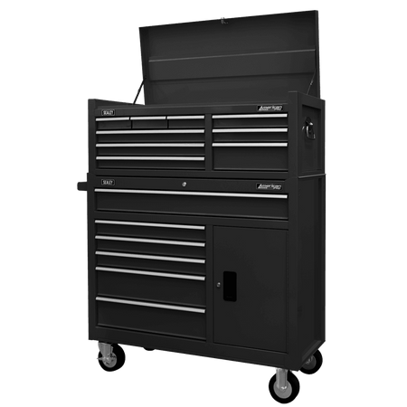 American PRO® Topchest & Rollcab Combination 15 Drawer - Black : Model No- AP41STACKB