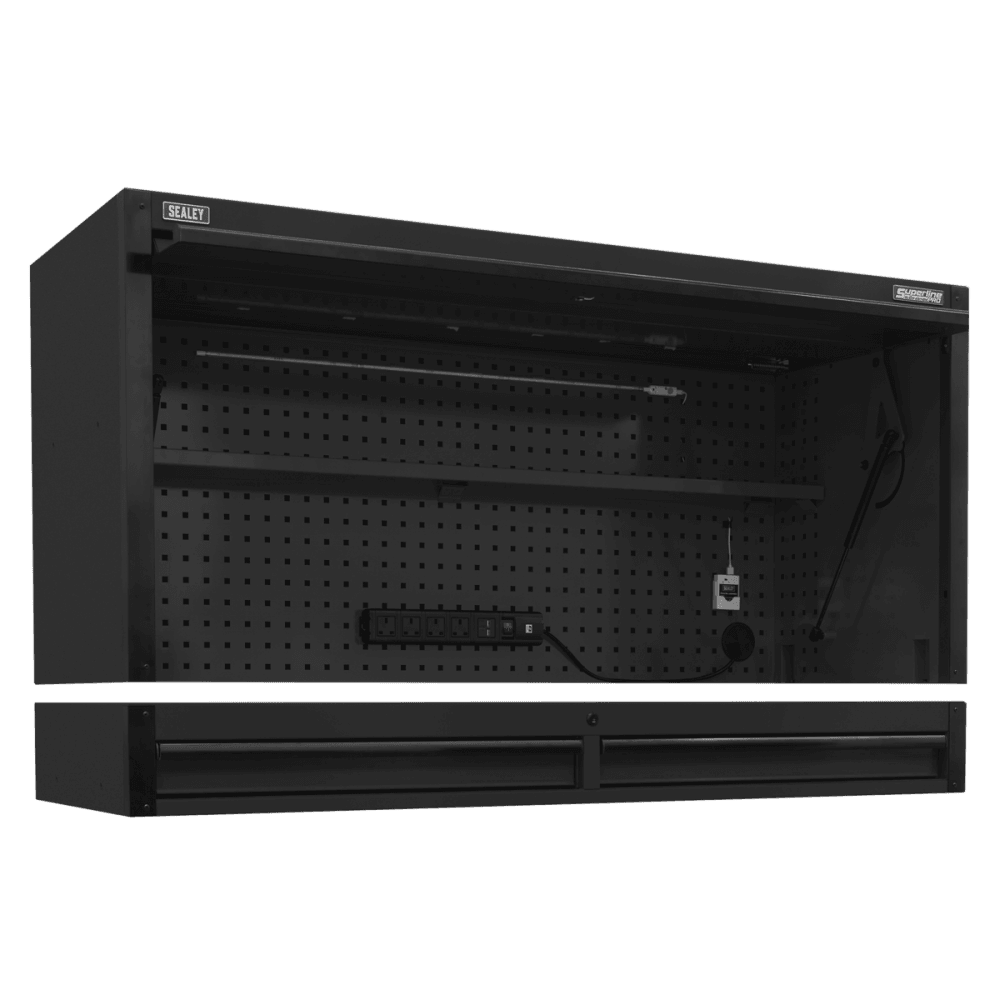 Superline PRO Black Edition Top Hutch & 2 Drawer Riser 1549mm Model No- AP6203BE