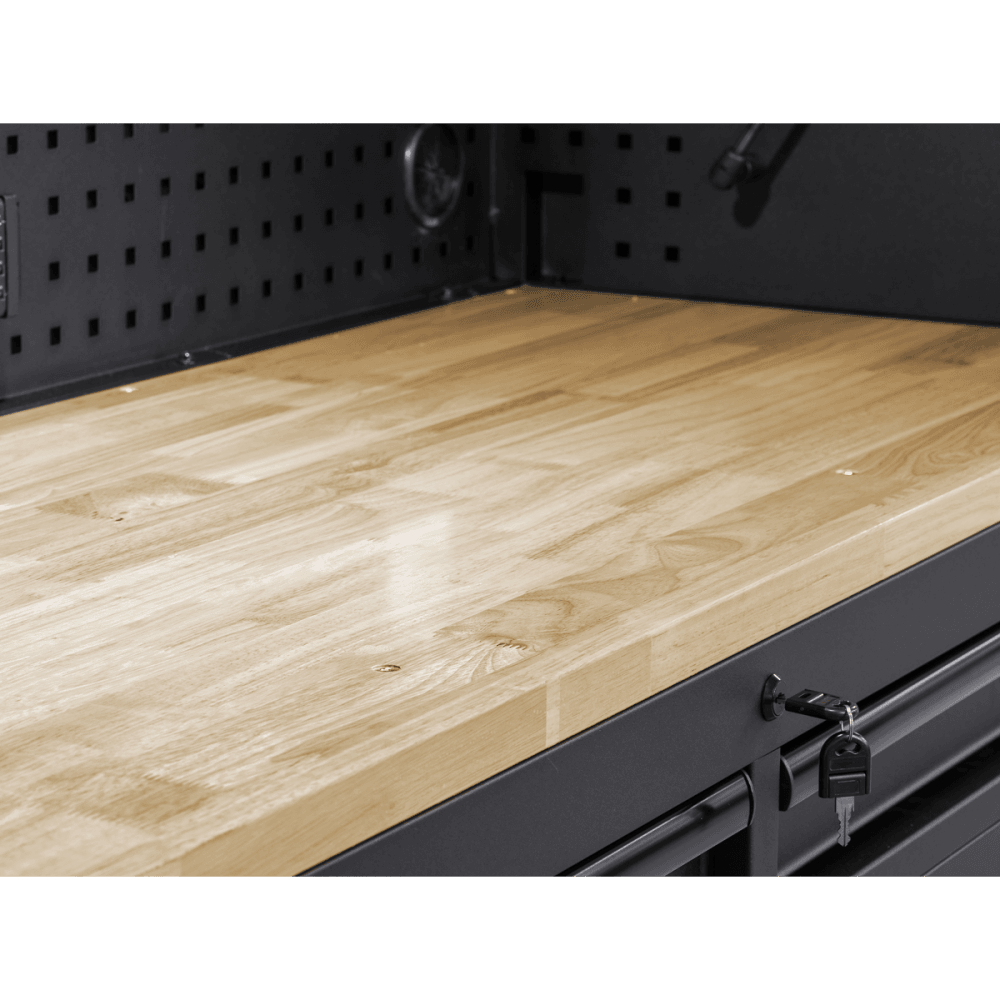 Superline PRO Black Edition Mobile Trolley with Wooden Worktop 15 Drawer 1549mm Model No- AP6215BE