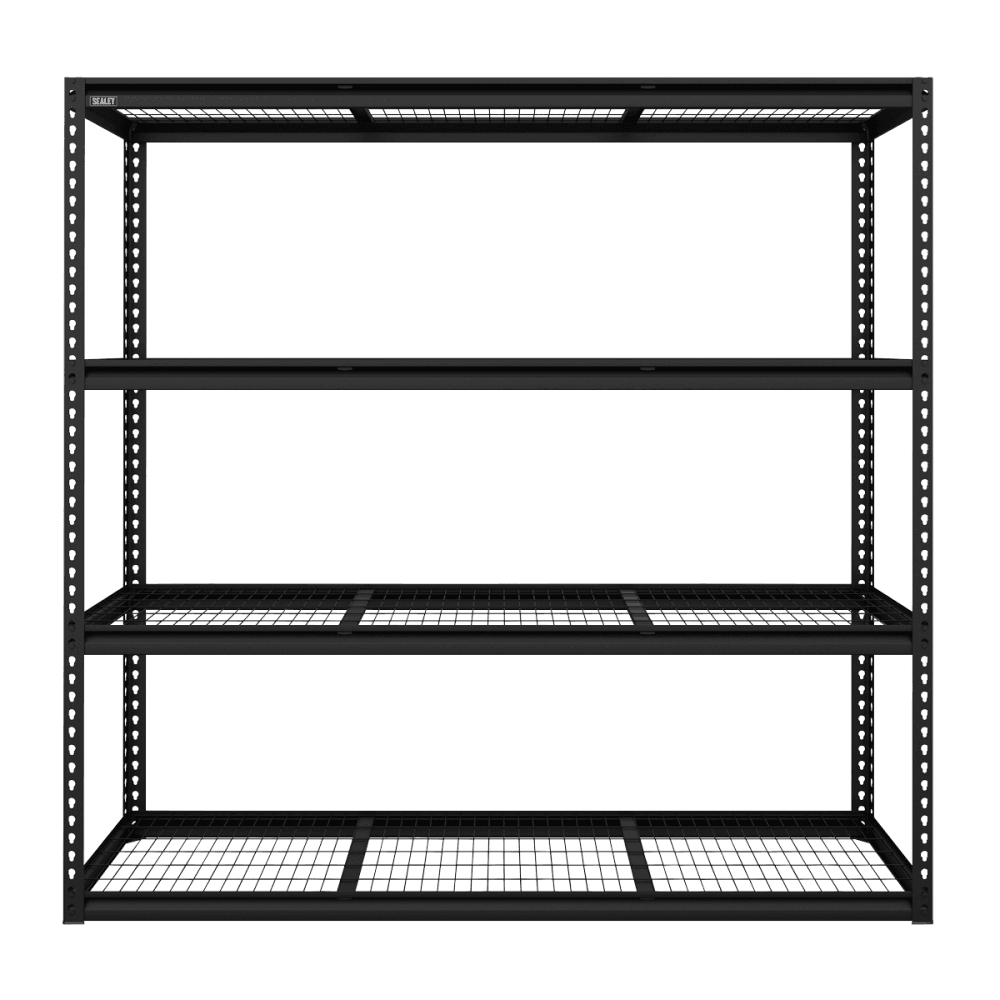 Heavy-Duty Modular Racking Unit with 4 Mesh Shelves 300kg Capacity Per Level 1830mm Model No- APMR1