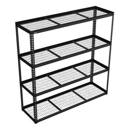 Heavy-Duty Modular Racking Unit with 4 Mesh Shelves 300kg Capacity Per Level 1830mm Model No- APMR1