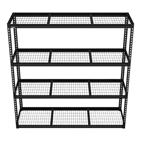 Heavy-Duty Modular Racking Unit with 4 Mesh Shelves 300kg Capacity Per Level 1830mm Model No- APMR1
