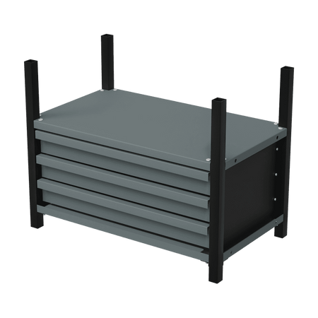 Modular Storage Mid Unit 3 Drawer & 1 Shelf 580mm : Model No- APMRM2