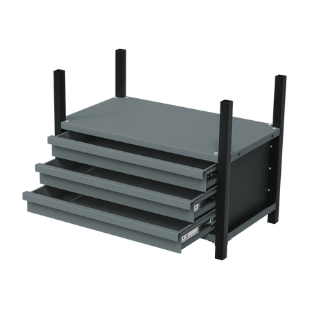 Modular Storage Mid Unit 3 Drawer & 1 Shelf 580mm : Model No- APMRM2