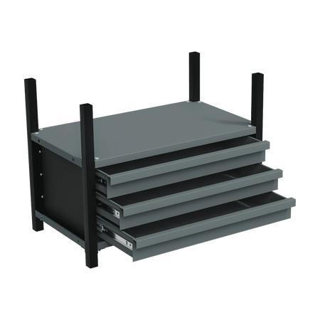 Modular Storage Mid Unit 3 Drawer & 1 Shelf 580mm : Model No- APMRM2