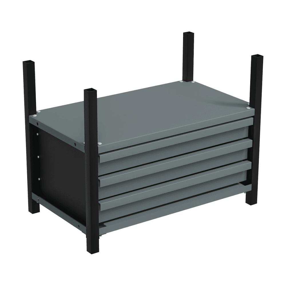Modular Storage Mid Unit 3 Drawer & 1 Shelf 580mm : Model No- APMRM2