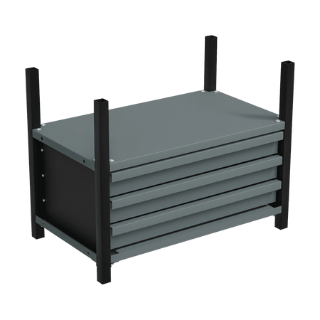 Modular Storage Mid Unit 3 Drawer & 1 Shelf 580mm : Model No- APMRM2