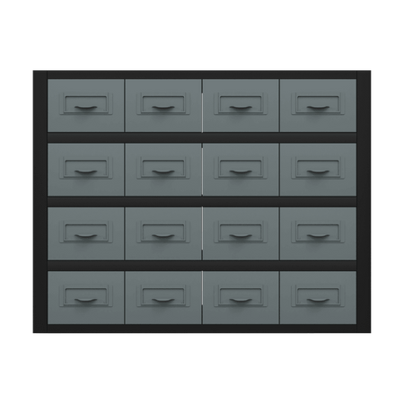 Modular Storage Mid Unit 16 Small Drawers 580mm Model No- APMRM5